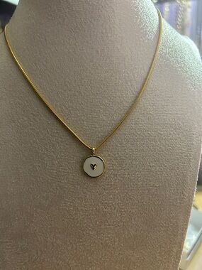Asymmetrical Organic Heart Enamel Pendant Necklace NEW in Packaging